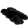 Quad Sheepskin Rug, Black and Silky, Machine Washable 6x4 feet