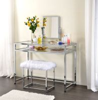 Vanity Set in Chrome Finish(Table+Chair)