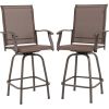 2 Pieces Patio 360 Rotation Swivel Bar Stool Set