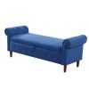 Navy Blue Multifunctional Storage Rectangular Sofa Stool