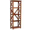 Bookshelf Solid Acacia Wood Sheesham Finish 23.6'x11.8"x63.0"