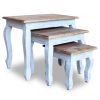 Nesting Table Set 3 Pieces Solid Reclaimed Wood