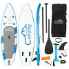 10 Feet Paddle Board Inflatable Surfboard Blue and White