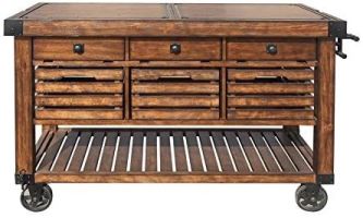 ACME Kaif Kitchen Cart, Distressed Chestnut YF