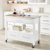 ACME Ottawa Kitchen Cart, Stainless Steel & White YF