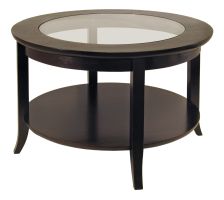Genoa Coffee Table, Glass inset and shelf