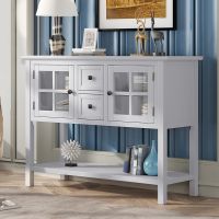45'' Modern Console Table Sofa Table for Living Room with 2 Drawers; 2 Cabinets and 1 Shelf