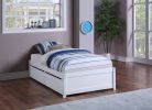 Twin Bed with 2 Storage drawers; White