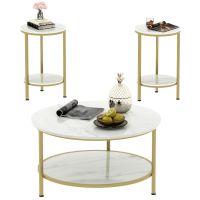 Round Coffee Table 3-piece set for living room