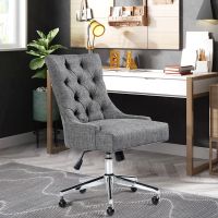 Adjustable Fabric Middle Office Chair Task Chair Tufted Design