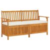 Storage Bench with Cushion 58.3" Solid Wood Acacia