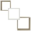 Cube Wall Shelves White and Sonoma Oak 33.3"x5.9"x10.6" Chipboard