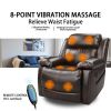 ORIS FUR. PU Leather Heated Massage Recliner Sofa Ergonomic Lounge with 8 Vibration Points RT