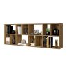 Valerie 69 Inch Wood Bookcase; 12 Shelves; Handcrafted; Grain Details; Walnut Brown; DunaWest