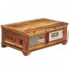 Coffee Table with Storage Vintage Reclaimed Wood