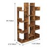 12-Shelf Bookcase, Modern Tree Bookshelf Book Rack Display Shelf Storage Organizer for CDs, Records, Books, Home Office Deco(Vintage)