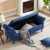 Navy Blue Multifunctional Storage Rectangular Sofa Stool