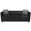 Sofa Set Armchair and 3-Seater Black Faux Leather