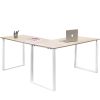 L Shaped Home Office Computer Desk with Modern Style and MDF Board, Easy to Assemble