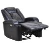 Oris Fur. Power Motion Recliner with USB Charge Port and Two Cup Holders -PU Leather Lounge chair for Living Room