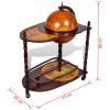 Globe Bar Wine Stand Eucalyptus Wood Freestanding