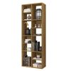 Valerie 69 Inch Wood Bookcase; 12 Shelves; Handcrafted; Grain Details; Walnut Brown; DunaWest