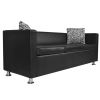 Sofa Set Armchair and 3-Seater Black Faux Leather