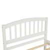 Twin size Platform Bed Wood Bed Frame with Trundle; White RT