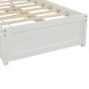 Twin size Platform Bed Wood Bed Frame with Trundle; White RT