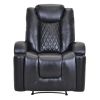 Oris Fur. Power Motion Recliner with USB Charge Port and Two Cup Holders -PU Leather Lounge chair for Living Room