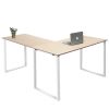 L Shaped Home Office Computer Desk with Modern Style and MDF Board, Easy to Assemble