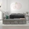 Full size Daybed with Twin size Trundle and Drawers; Full Size; Gray