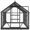 Glass Greenhouse Anthracite 61"x117.3"x75.2" Aluminum