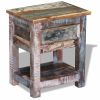 Side Table with 1 Drawer Solid Reclaimed Wood 17"x13"x20"