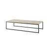 Manhattan Comfort Celine 53.14 Coffee Table with Steel Legs in Nude Mosaic Wood