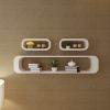 3 White MDF Floating Wall Display Shelf Cubes Book/DVD Storage