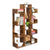 12-Shelf Bookcase, Modern Tree Bookshelf Book Rack Display Shelf Storage Organizer for CDs, Records, Books, Home Office Deco(Vintage)