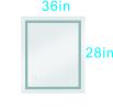 28'*36' LED Lighted Bathroom Wall Mounted Mirror with High Lumen+Anti-Fog Separately Control+Dimmer Function