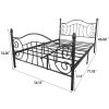 Metal bed frame platform mattress foundation with headboard and footboard, heavy duty and quick asse