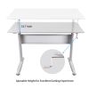 Free shipping Office desk/Adjustable Height Standing Desk with Crank Handle(White)