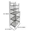 5 Tier Storage Metal Bakers Rack with Scrollwork Top; Gunmetal Gray