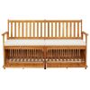 Storage Bench with Cushion 58.3" Solid Wood Acacia