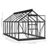 Glass Greenhouse Anthracite 61"x117.3"x75.2" Aluminum