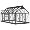 Glass Greenhouse Anthracite 61"x117.3"x75.2" Aluminum