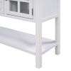 45'' Modern Console Table Sofa Table for Living Room with 2 Drawers; 2 Cabinets and 1 Shelf