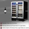 Wine Cooler Refrigerator - Dual Zone Built-in or Freestanding Fridge with Stainless Steel Tempered Glass Door and Temperature Memory Function