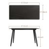 Rectangle Sintered Stone Dining Table with Metal Legs; Black Sintered Stone Top 47.25 X 27.56inch (Table ONLY)