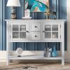 45'' Modern Console Table Sofa Table for Living Room with 2 Drawers; 2 Cabinets and 1 Shelf