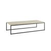 Manhattan Comfort Celine 53.14 Coffee Table with Steel Legs in Nude Mosaic Wood