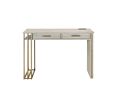 Vanity Desk with USB in Antique White & Gold Finish